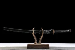 Golden Ink Feather - Kézzel Kovácsolt Katana Agyagedzetett damaszkuszi acélból