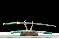 Wind Strike Tiger - Kézzel Kovácsolt Katana Agyagedzetett damaszkuszi acélból