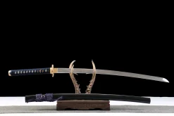 Azure Radiance - Kézzel Kovácsolt Katana Damaszkuszi acélból