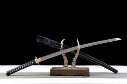 Alternative view of Azure Radiance - Kézzel Kovácsolt Katana Damaszkuszi acélból