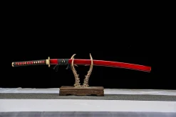 Crimson Flame (之烽) - Kézzel Kovácsolt Katana Damaszkuszi acélból