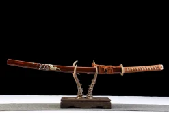 Black Gold Brown Weave - Kézzel Kovácsolt Katana T10 szerszámacélból