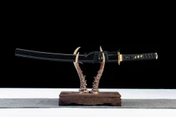Alternative view of Fekete-Arany Legyező - Kézzel Kovácsolt Wakizashi 1065-ös szénacélból
